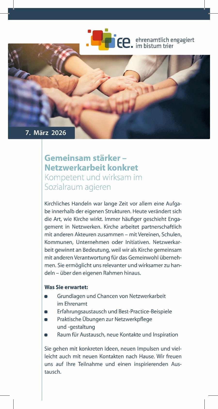 Ehrenamtlich engagiert im Bistum Trier (c) ehrenamtlich engagiert im bistum trier Ehrenamtlich engagiert im Bistum Trier