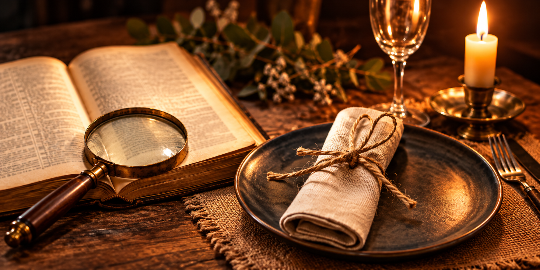 Artikelbild Biblisches Krimidinner (KI-generiertes Symbolbild) (c) Pfarrei Saarwellingen St. Josef Artikelbild Biblisches Krimidinner (KI-generiertes Symbolbild)