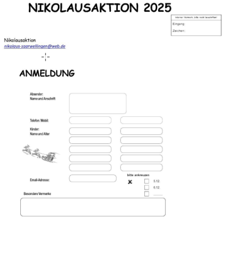 Nikolausaktion 2025 Formular